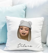 Emoji Kız Stiker Yastığı Kişiye Özel