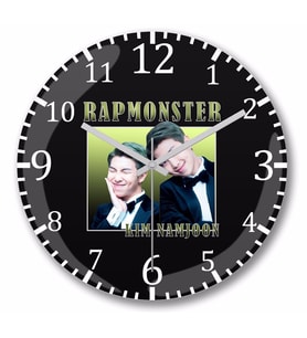 Namjoon Rapmonster  Duvar Saati Bombeli Gercek Cam