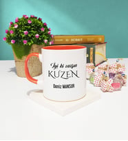 İyi ki Varsın Kuzen Tasarımlı Kuzen Kupa Bardak Turuncu
