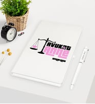 BK Gift Kişiye Özel Avukat Anne Beyaz Defter Kalem Seti