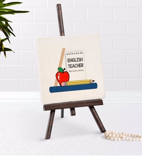 BK Gift Kişiye Özel İngilizce Öğretmeni Şovaleli Doğal Taş-2 (Beyaz)