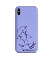 Iphone Xs Max Çizgi Tasarımlı Mor Lansman Telefon Kılıfı