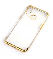 Galaxy A10S Kılıf Zore Dört Köşeli Lazer Silikon Kılıf (Gold)