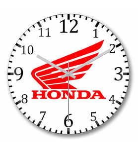 Honda Logo Duvar Saati Bombeli Gercek Cam