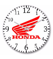 Honda Logo Duvar Saati Bombeli Gercek Cam