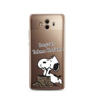 Snoopy Tasarımlı Süper Şeffaf Silikon Telefon Kılıfı Huawei Mate 10 Pro 