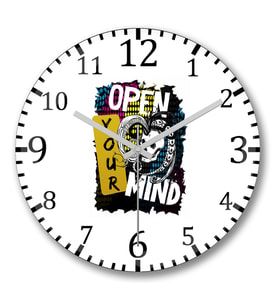 Open Your Mind Duvar Saati Bombeli Gercek Cam