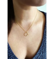 Kişiye Özel Harfli Daire Kolye 925K Gümüş (Altın, Rose ve Gümüş Renk Seçenekleri) (Altın)