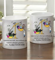 Kişiye Özel Karikatür Avukat Kupa Bardak