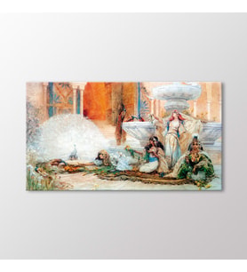 Arty Tablo Beyaz Tavus Kuşları Tablo (Karışık)