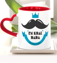 BK Gift Kişiye Özel Babalar Günü Temalı Kırmızı Kalpli Kupa Bardak 15497
