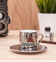 Dünyanın En İyi Babası Silver Türk Kahvesi Fincanı