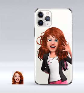 BK Gift Kişiye Özel Kadın Animasyon Karikatürlü iPhone 11 Pro İnce Şeffaf Silikon Telefon Kapağı-5 (Beyaz)