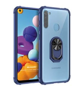 Microsonic Samsung Galaxy A21 Kılıf Grande Clear Ring Holder Lacivert