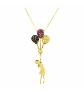 Uçan Balon Kolye 3.10 Gram 14 Ayar Altın (Sarı)