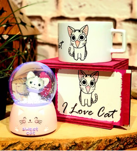 Sweet Cat Işıklı Kar Küresi Ve Sevimli Kedi Kupa Arkadaşa Hediye