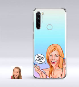BK Gift Kişiye Özel Bayan Kolay Yetişmiyor Karikatürlü Xiaomi Redmi Note 8 İnce Şeffaf Silikon Telefon Kapağı-7 (Beyaz)