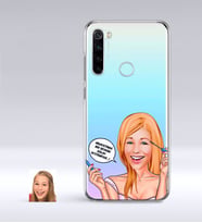 BK Gift Kişiye Özel Bayan Kolay Yetişmiyor Karikatürlü Xiaomi Redmi Note 8 İnce Şeffaf Silikon Telefon Kapağı-7 (Beyaz)