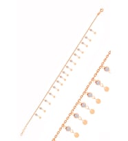 Söğütlü Silver Gümüş rose zirkon taşlı çift sıra pullu halhal