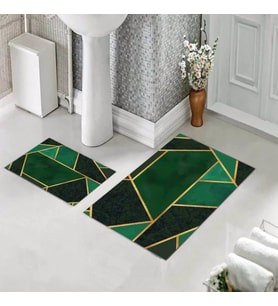 Banyo Halısı Ikili Klozet Takımı Kaymaz Tabanlı (60 xm x 100 cm + 40 cm x 60 cm) 