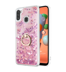 Microsonic Samsung Galaxy A11 Kılıf Glitter Liquid Holder Pembe
