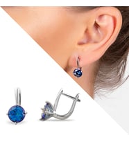 Mistik Topaz Taşlı Oval Tasarım 925 Ayar Gümüş Küpe (Çok Renkli)