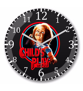 Child's Play Chucky Duvar Saati Bombeli Gercek Cam