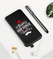 BK Gift Kişiye Özel Benim Kral Babam Siyah 5000 mAh Hızlı Şarj Powerbank Kalem Seti (Model 1)