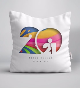 BK Gift Kişiye Özel 2024 Mutlu Yıllar Beyaz Yastık-11