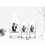 BK Gift Kişiye Özel Renkli Baskılı Hangimiz Sevmedik Çılgınlar Gibi Tasarımlı İkili Rakı Bardağı ve Karaf Hediye Seti-2 (Model 1)
