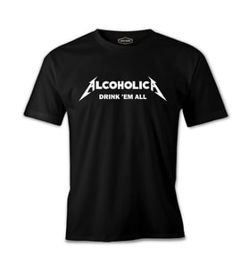 Alcoholica Siyah Erkek Tshirt