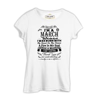 Burç - March Woman Beyaz Kadın Tshirt