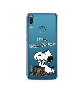 Snoopy Tasarımlı Süper Şeffaf Silikon Telefon Kılıfı Huawei Y6 (Prime) 2019
