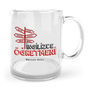 BK Gift Kişiye Özel İngilizce Öğretmeni Cam Kupa Bardak  1