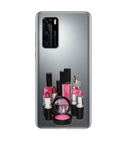 Makyaj Tasarımlı Süper Şeffaf Silikon Telefon Kılıfı Huawei P40