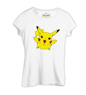 Pokemon - Pikachu Beyaz Bayan Tshirt