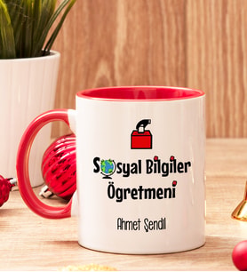 Sosyal Bilgiler Öğretmenine Hediye Renkli Kupa Bardak