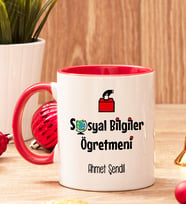 Sosyal Bilgiler Öğretmenine Hediye Renkli Kupa Bardak