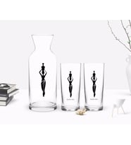 BK Gift Kişiye Özel Renkli Baskılı İsimli İkili Rakı Bardağı ve Karaf Hediye Seti-118 (Beyaz)