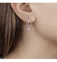 Afrodit Silver Roze Rengi Deniz Yıldızı Gümüş Küpe