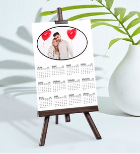 BK Gift Kişiye Özel 15x21 cm Fotoğraf Kartlı Şövaleli 2024 Takvim -2 (Beyaz)