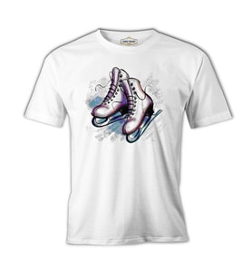 Buz Pateni Beyaz Erkek Tshirt