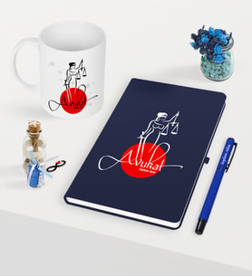 BK Gift Kişiye Özel Avukat Temalı Lacivert Defter Kalem Kupa Seti - 11 (Model 1)