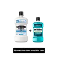 Listerine Advanced White Hafif Tat Alkolsüz Ağız Bakım Suyu 500 Ml + Cool Mint 250 Ml 