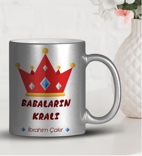BK Gift Kişiye Özel Babalar Günü Temalı Gümüş Yaldızlı Kupa Bardak 19423