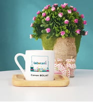 Laborant Ahşap Altlıklı Türk Kahvesi Fincanı