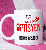 Mesajlı Optisyen Tasarımlı Kişiye Özel Optisyen Kupa Bardak