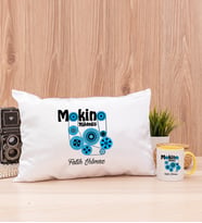 Makine Mühendisi Dikdörtgen Yastık ve Sarı Kupa Bardak