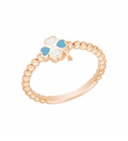 Diamond Line-Gülaylar Altın 14 Ayar Yonca Yüzük