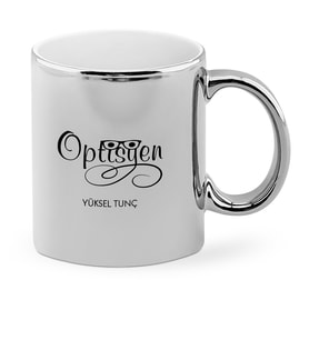 BK Gift Kişiye Özel Mesleki Optisyen Krom Kupa Bardak  2